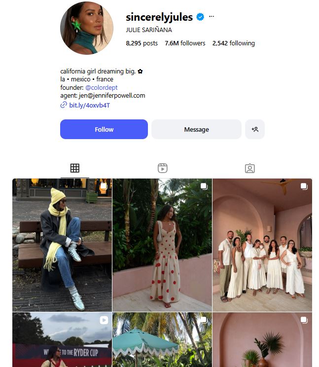 sincerely jules social media influencer